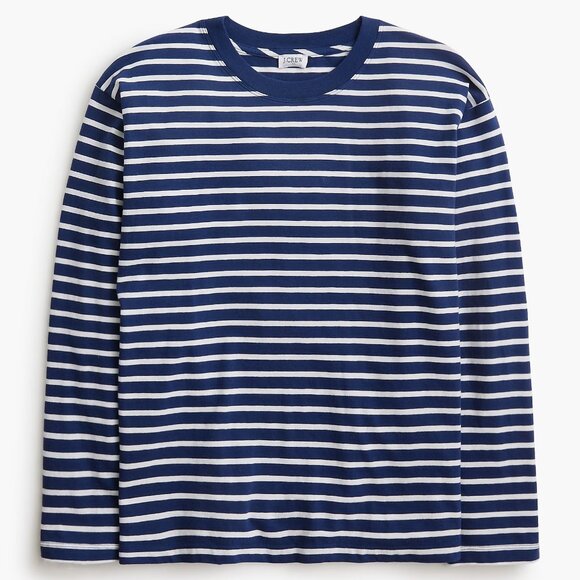J. Crew Antique Navy Long-Sleeve Striped Tee/NWT/L - Picture 4 of 13